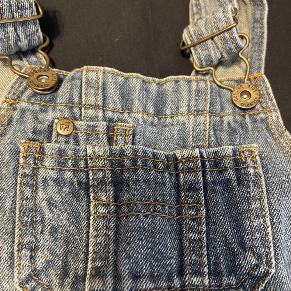Target Baby Genuine Oshkosh Overall Light Denim Straps 2T - Picture 3 of 10